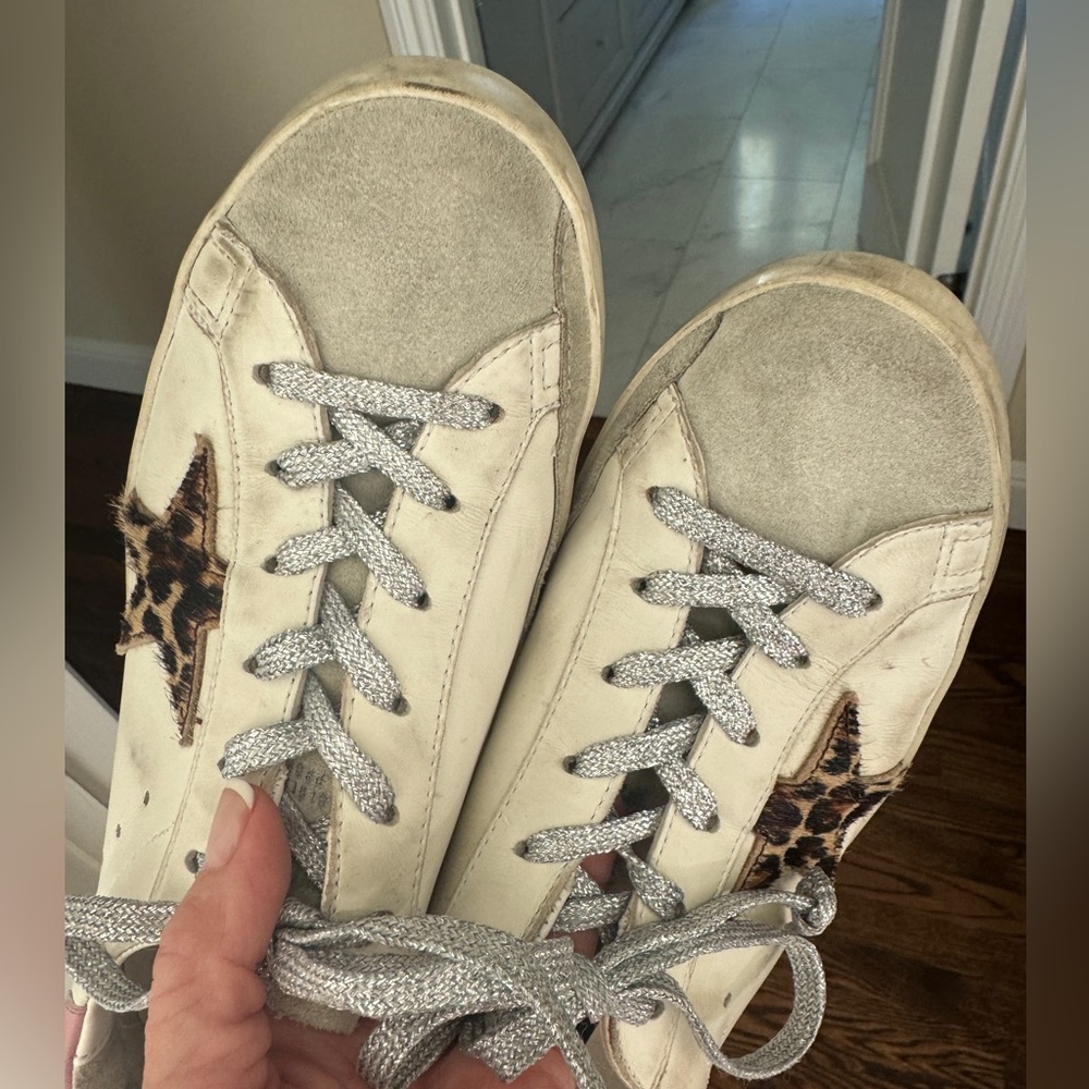 Golden Goose Women's Superstar White, pink, leopard Gray Sneakers size 38